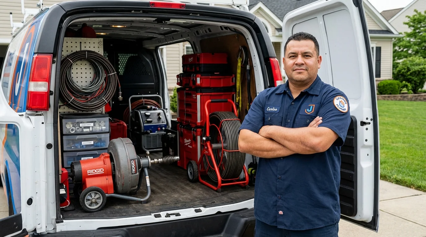 Professional drain cleaning equipment and Johns Plumbing LLC plumber in Locust Grove