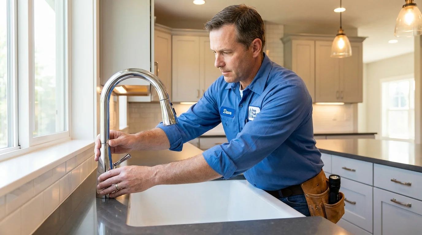 Kitchen faucet installation by Johns Plumbing LLC in Locust Grove